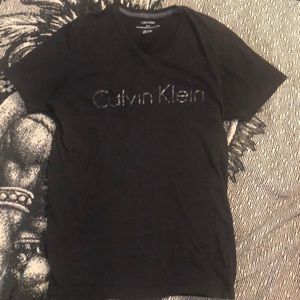 Calvin Klein Black V neck T Shirt